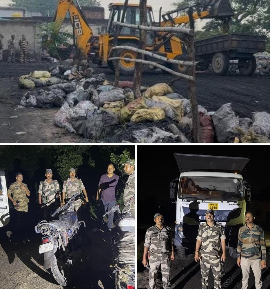 संयुक्त अभियान में सीआईएस एफ की बड़ी कार्रवाई, 218.900 मीट्रिक टन अवैध कोयला जब्त - header image